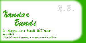 nandor bundi business card